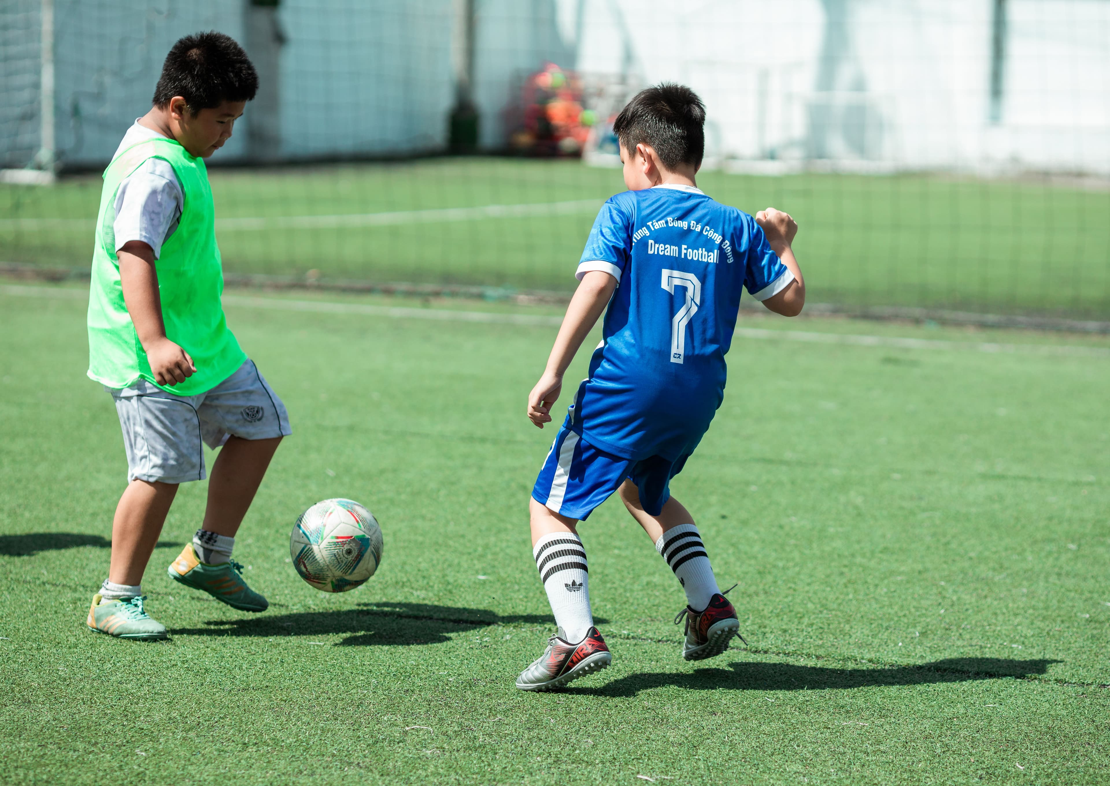 Young people playing football at Youth Active